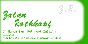 zalan rothkopf business card